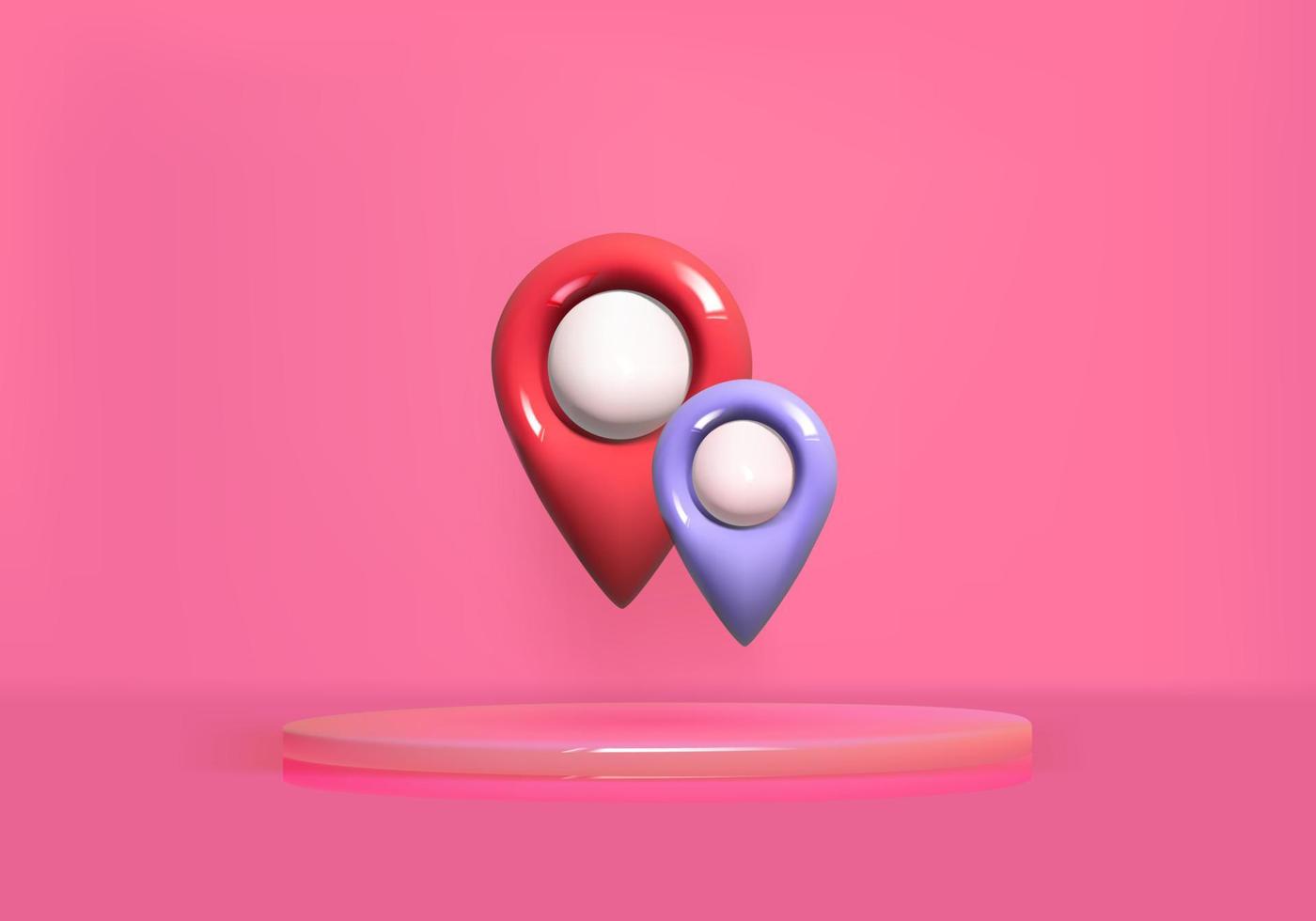 Lindo estilo 3d de ubicación de puntos. adecuado para icono, web y decoración. vector