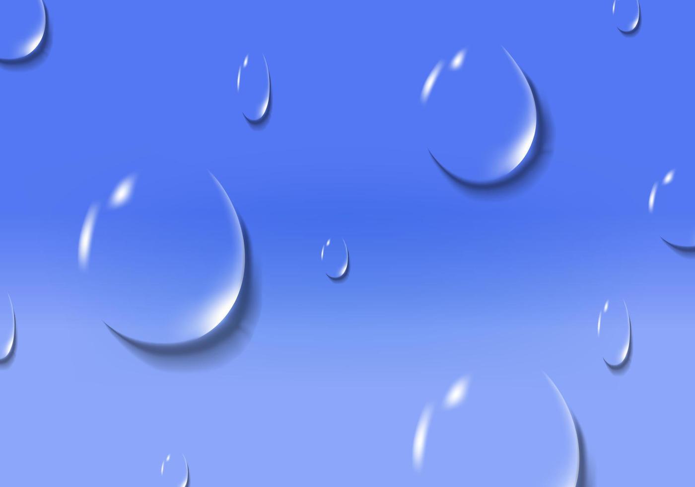 Realistic blue water drops backround vector design