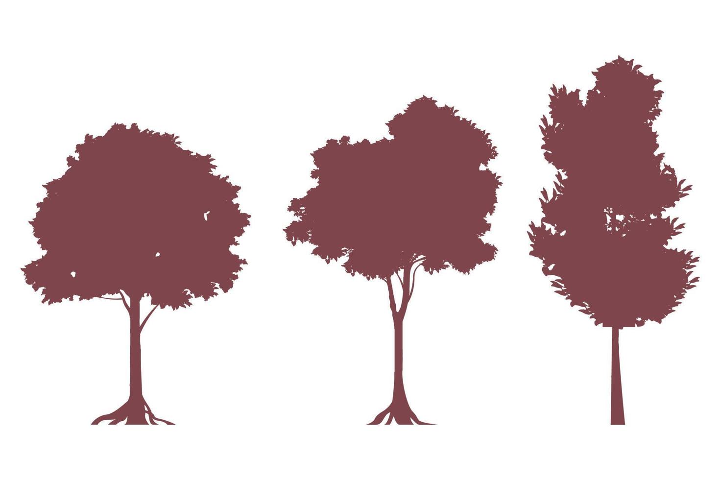conjunto de vector libre de silueta de árbol