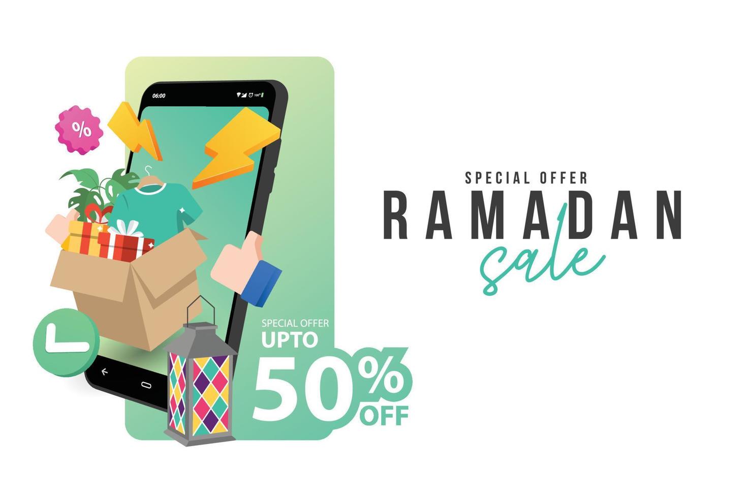 Ramadan sale discount banner template promotion design for business vector