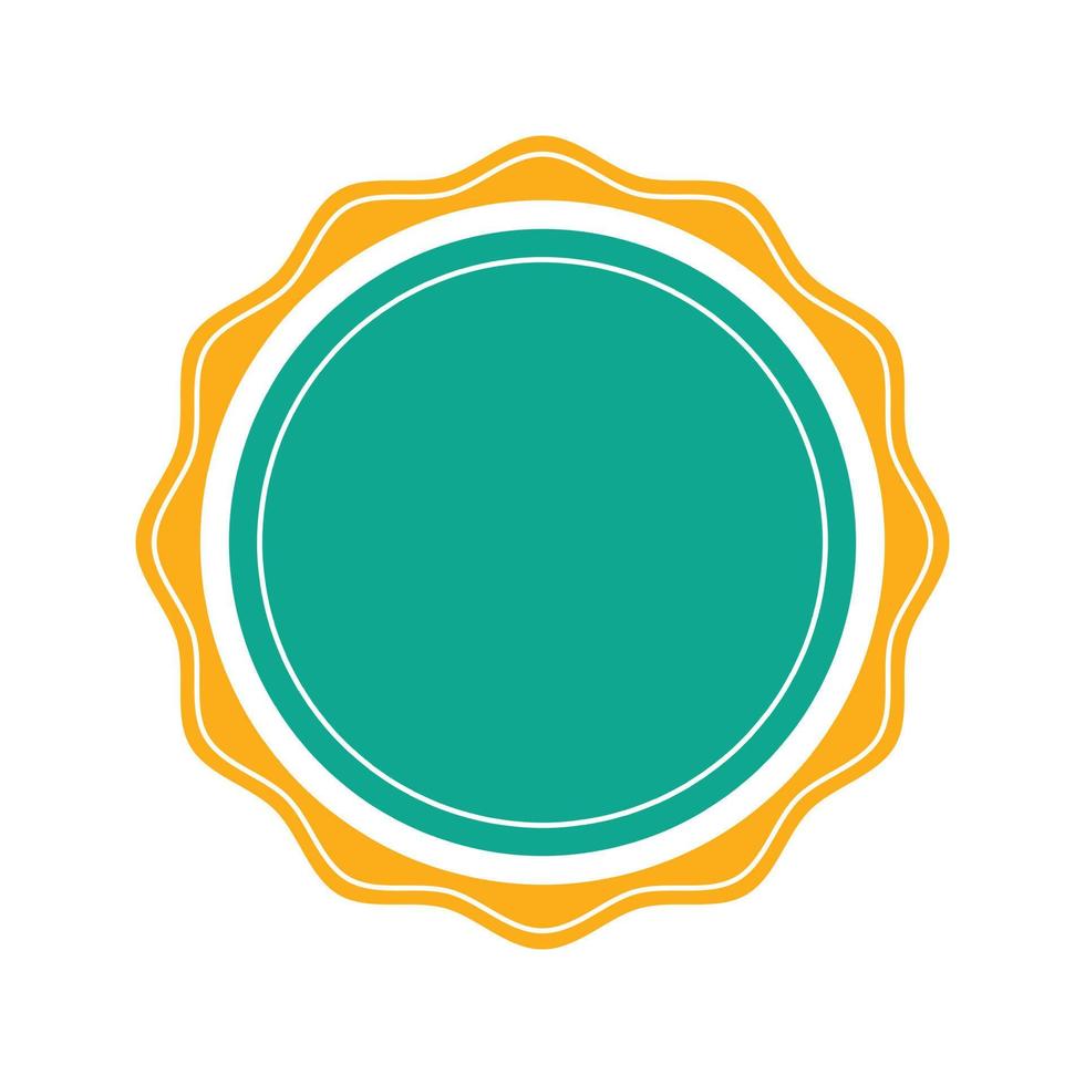 Green and yello badge isolated white background vector
