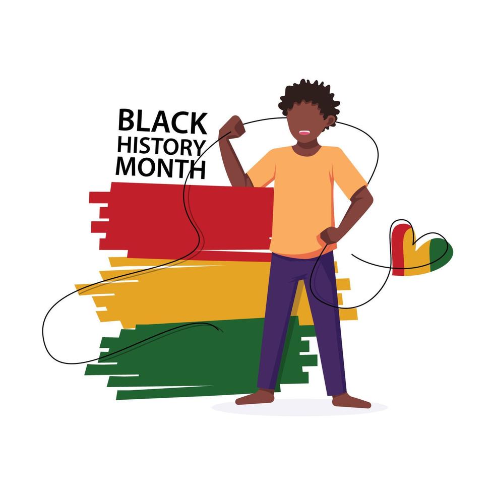 Black History Month. African American History. Celebrated annual. Campaign against racial discrimination of dark skin color. Vector Illustration.