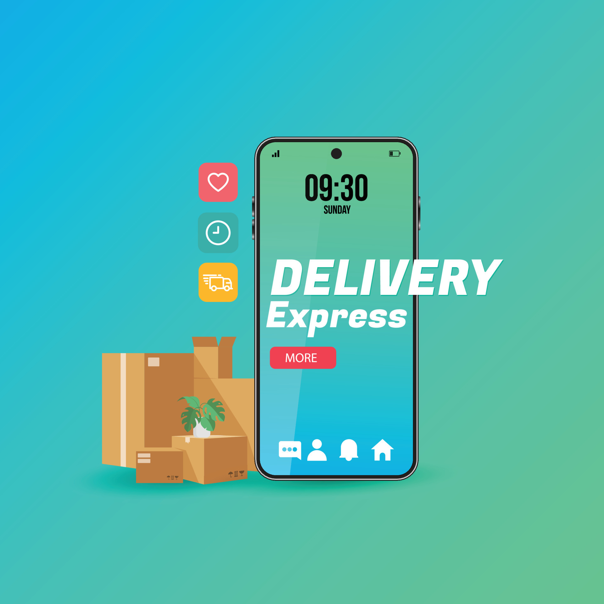 Online delivery express with smartphone concept, online order tracking