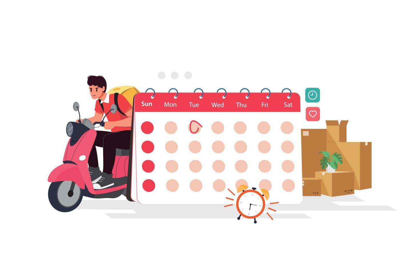 Date of Delivery vector. filled flat sign for mobile concept and web design. Calendar with package box glyph icon. Symbol, logo illustration. vector