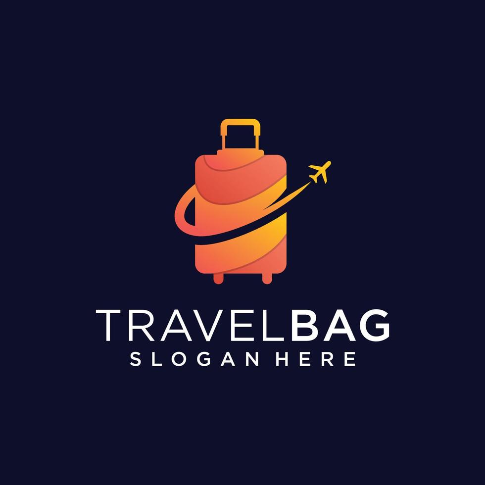 plantilla de inspiración de diseño de logotipo de bolsa de viaje vector