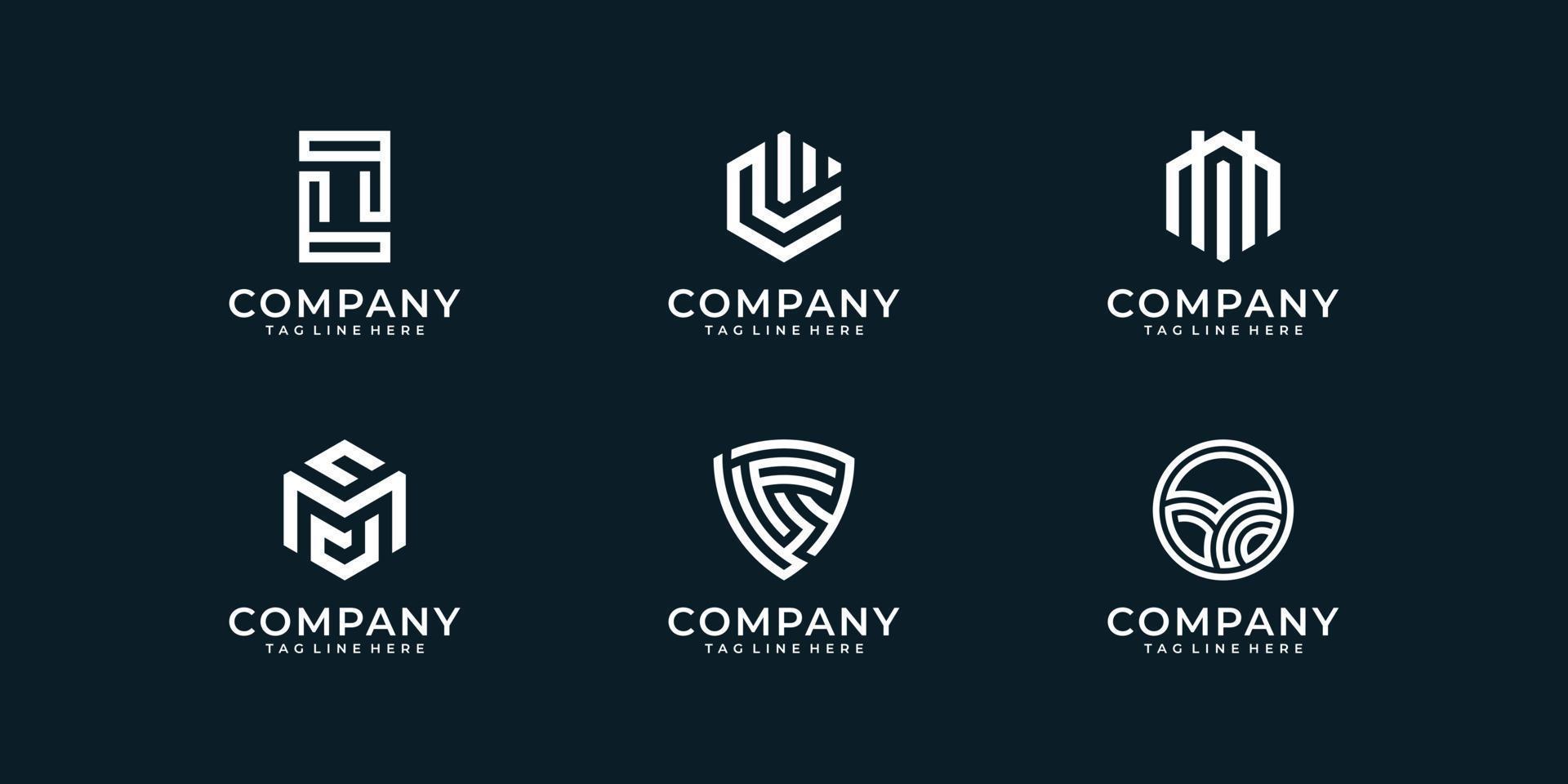 Abstract logo design collection set vector