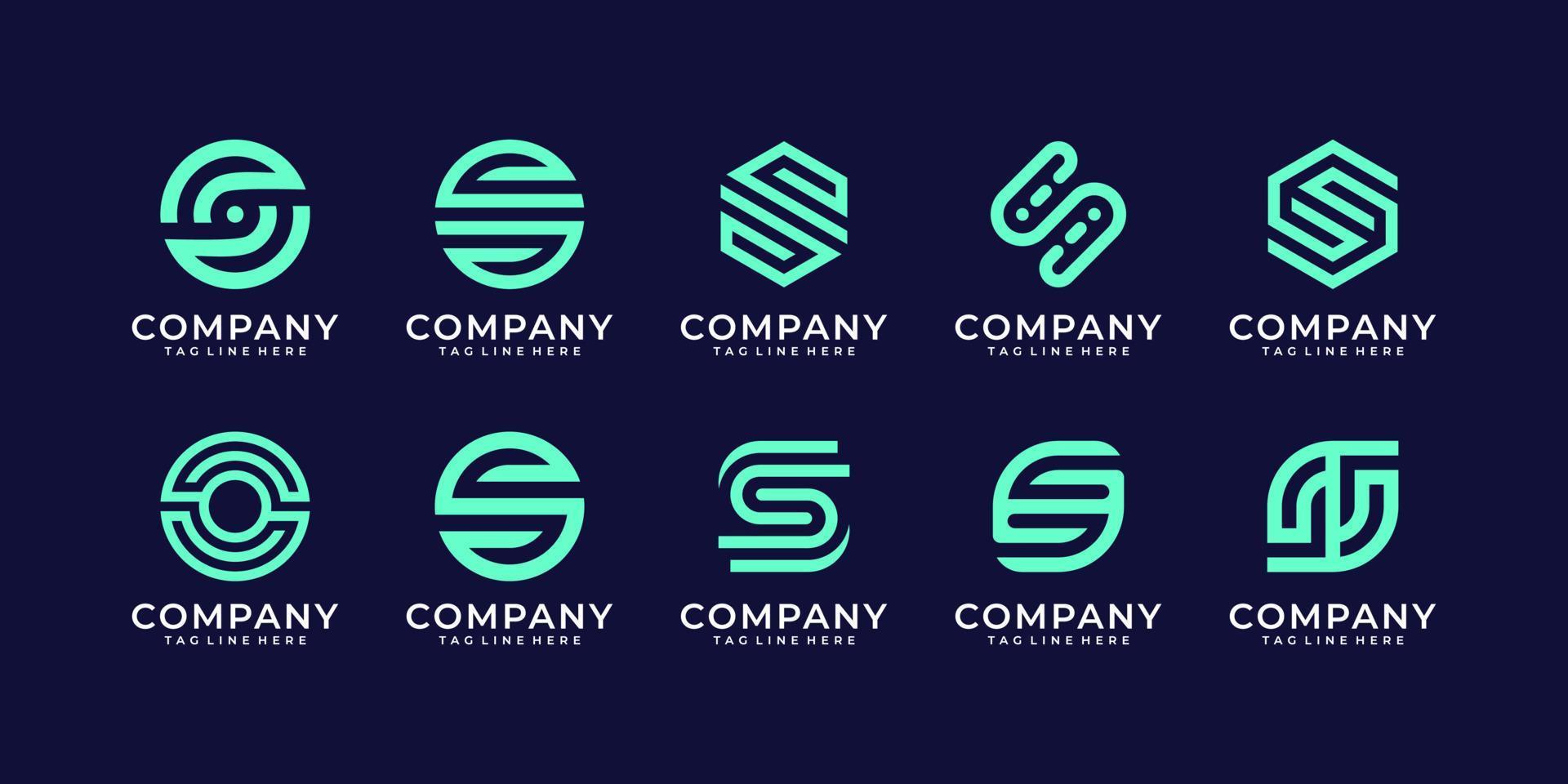 colección de inspiración de paquete de diseño de logotipo de letra s vector