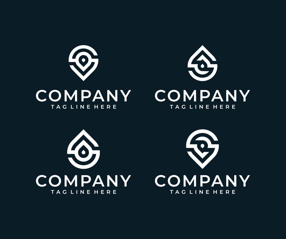 Monogram letter s logo in liquid water style collection vector