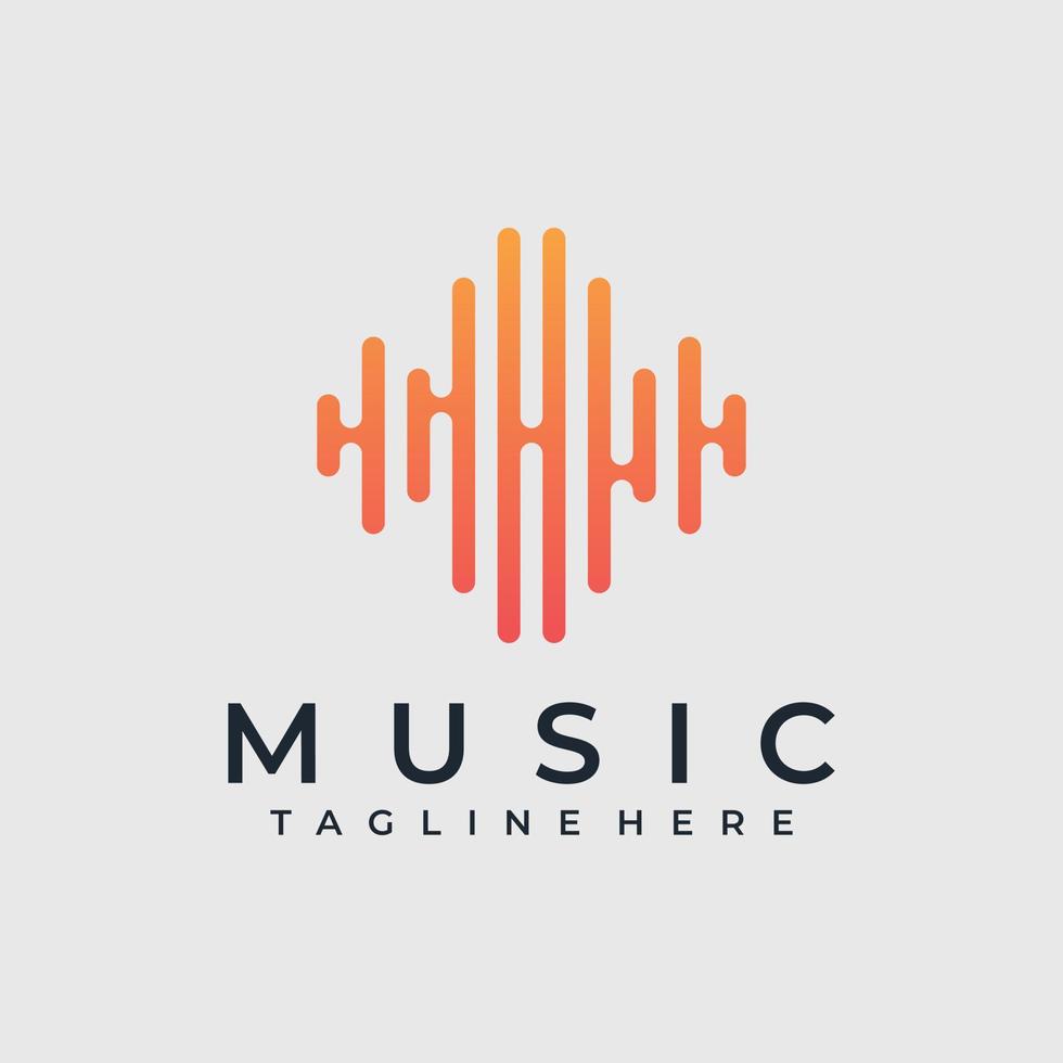 logotipo de música moderna y plantilla de vector de diseño de tarjeta de visita