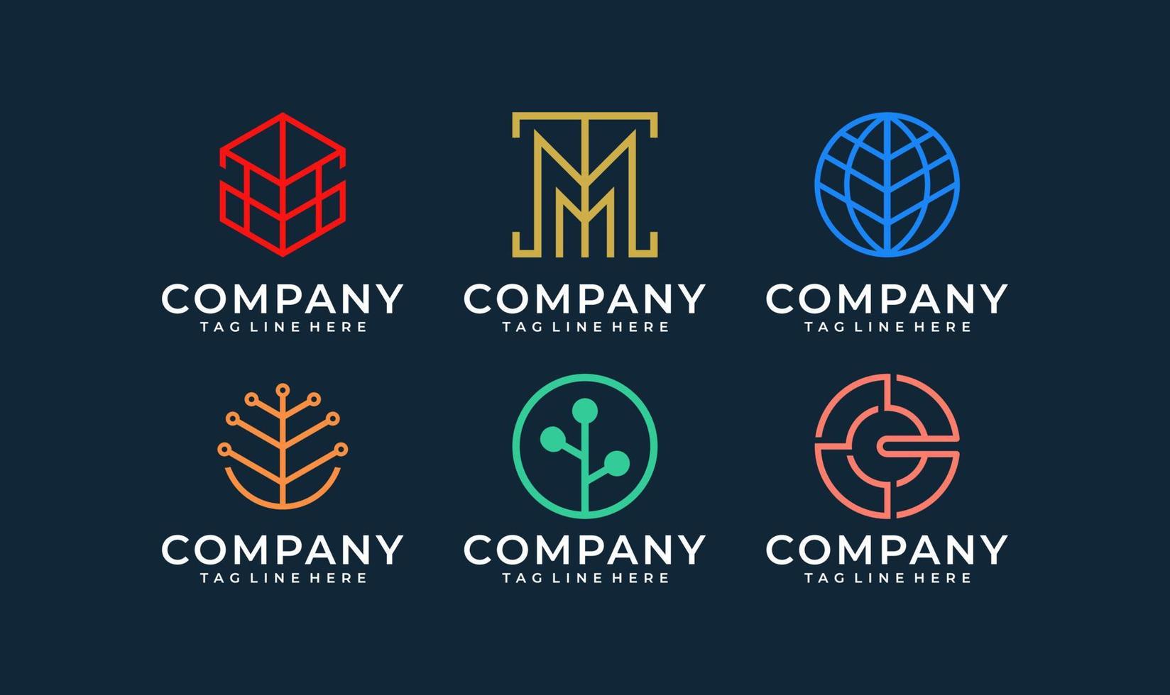 Abstract logo design bundle inspiration collection vector