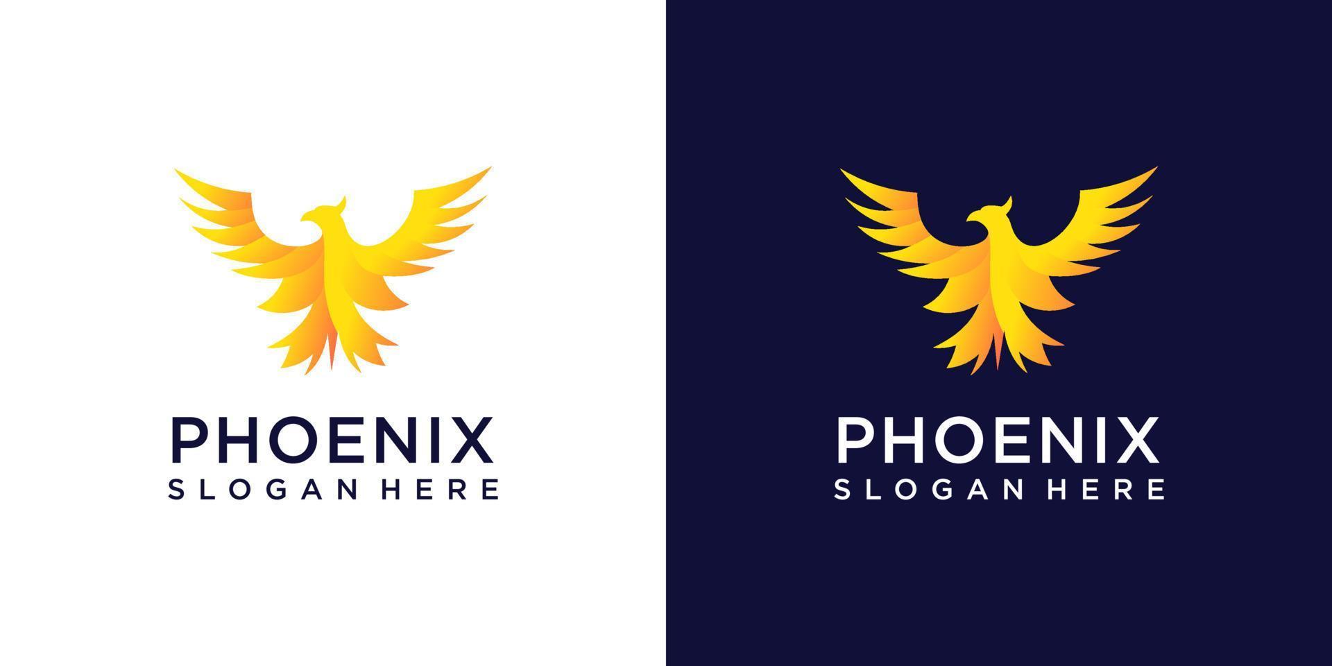 colección de inspiración de degradado de diseño de logotipo de phoenix vector