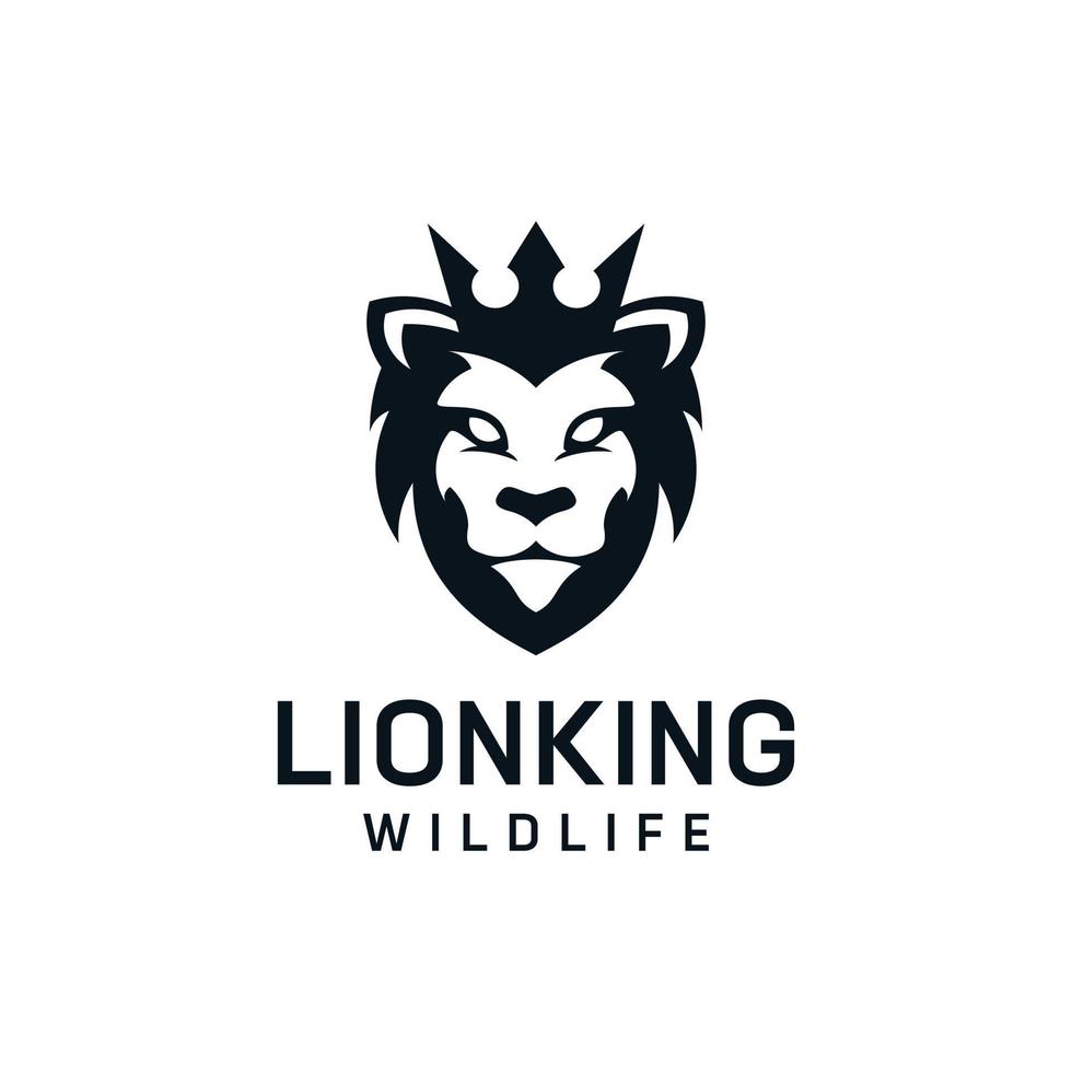 Vintage lion king animal logo design inspiration template vector
