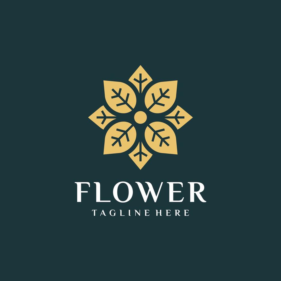 Floral leaf flower logo and business card vector design template