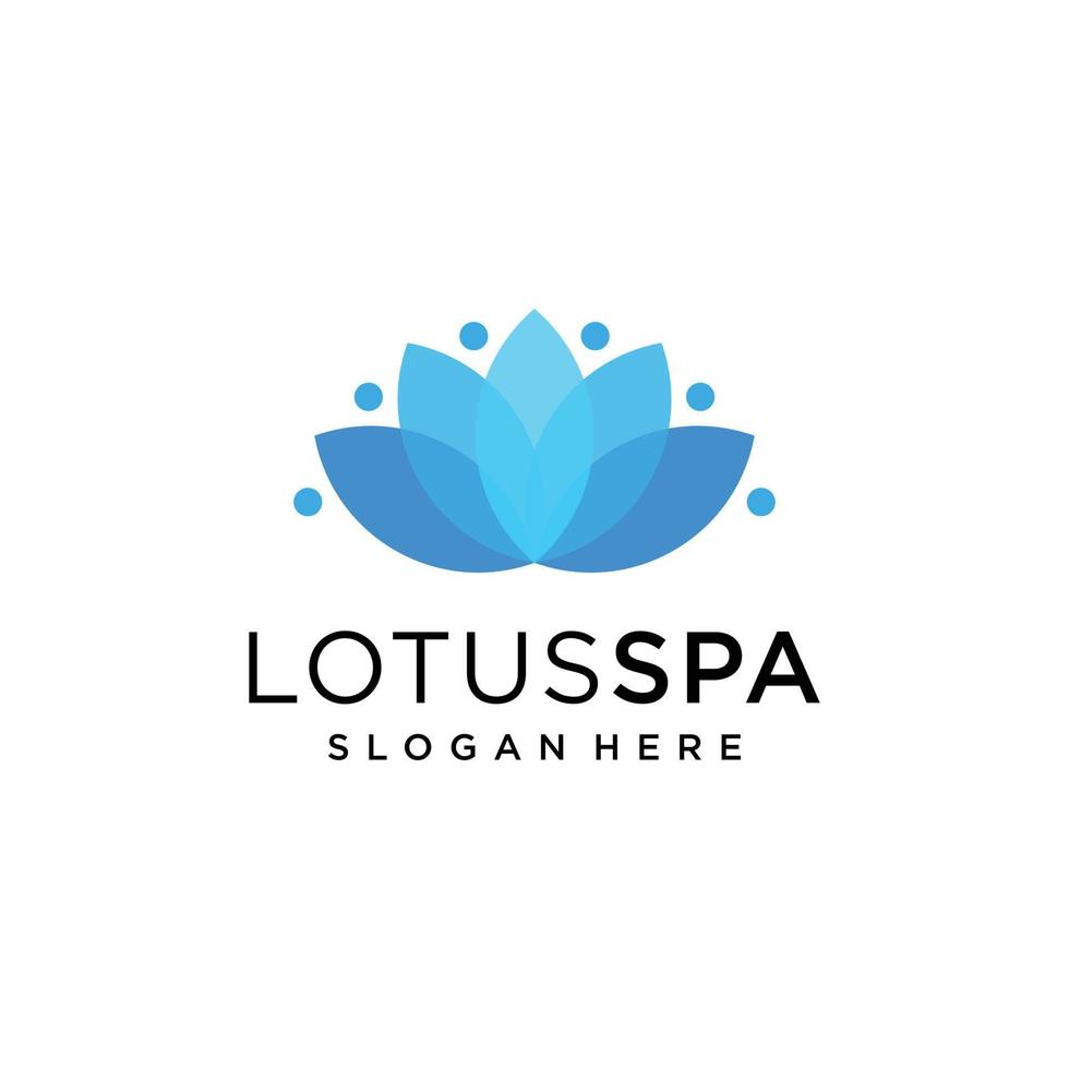 inspiración de diseño de logotipo de loto degradado de lujo femenino vector