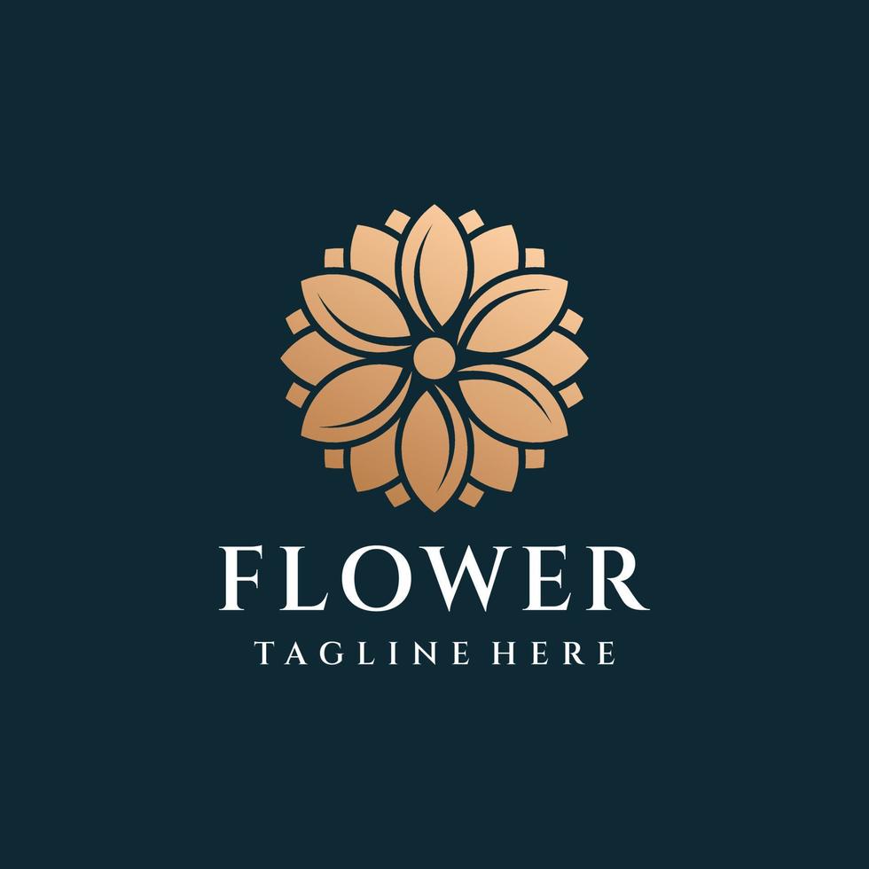 inspiración de diseño de logotipo de oro de lujo de flores vector