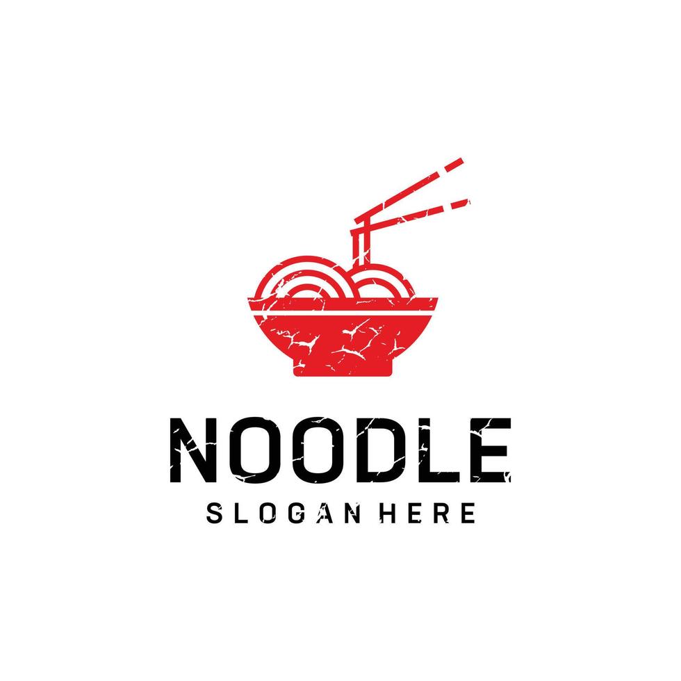 Rustic noodle logo design inspiration template vector