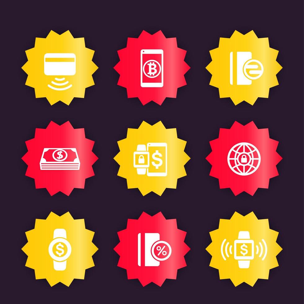 modern payment methods icons, vector badges