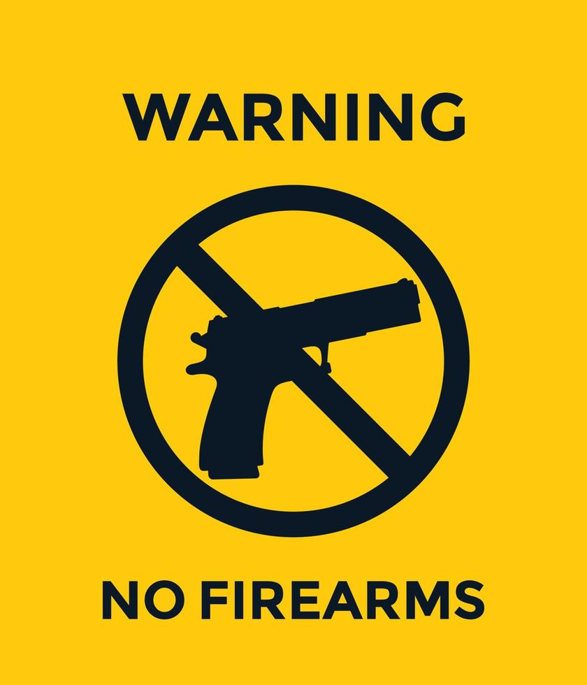 no hay señales de armas, no hay advertencia de armas de fuego vector