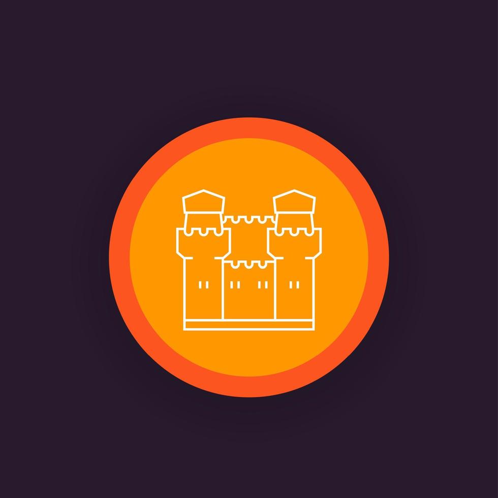 castle vector line icon