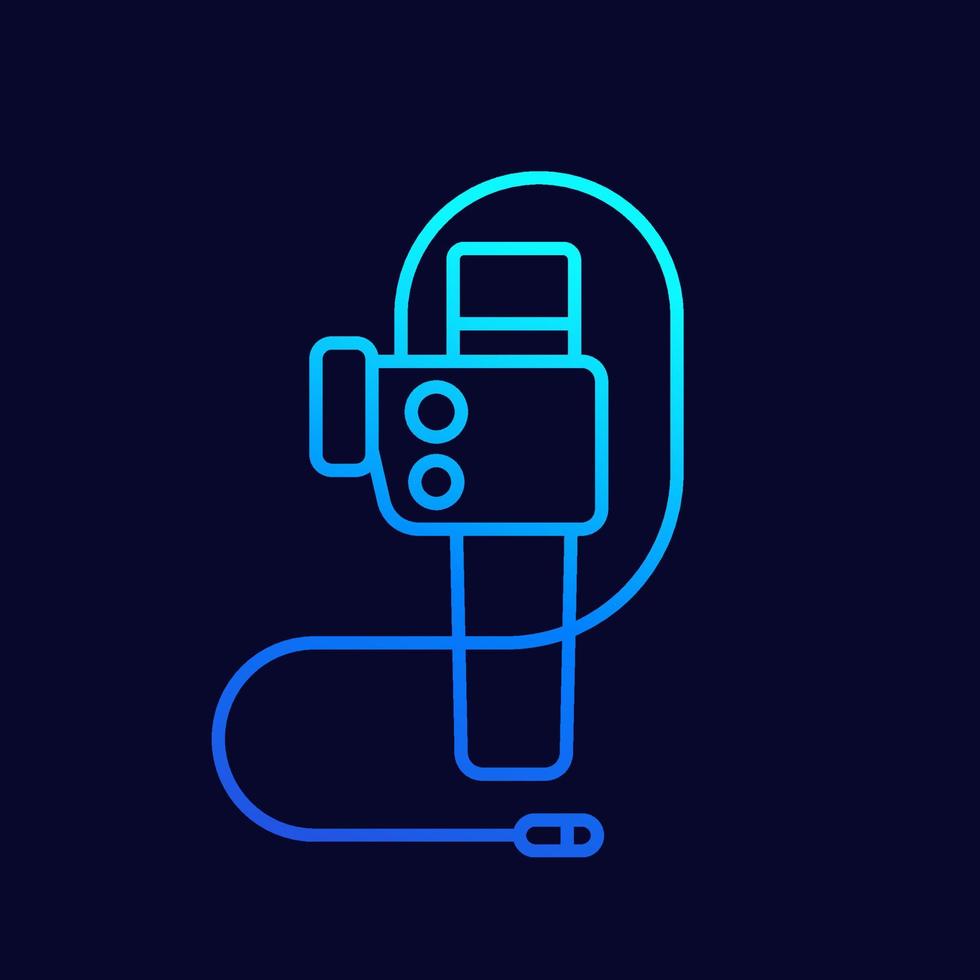 endoscope line icon, colonoscopy tool vector