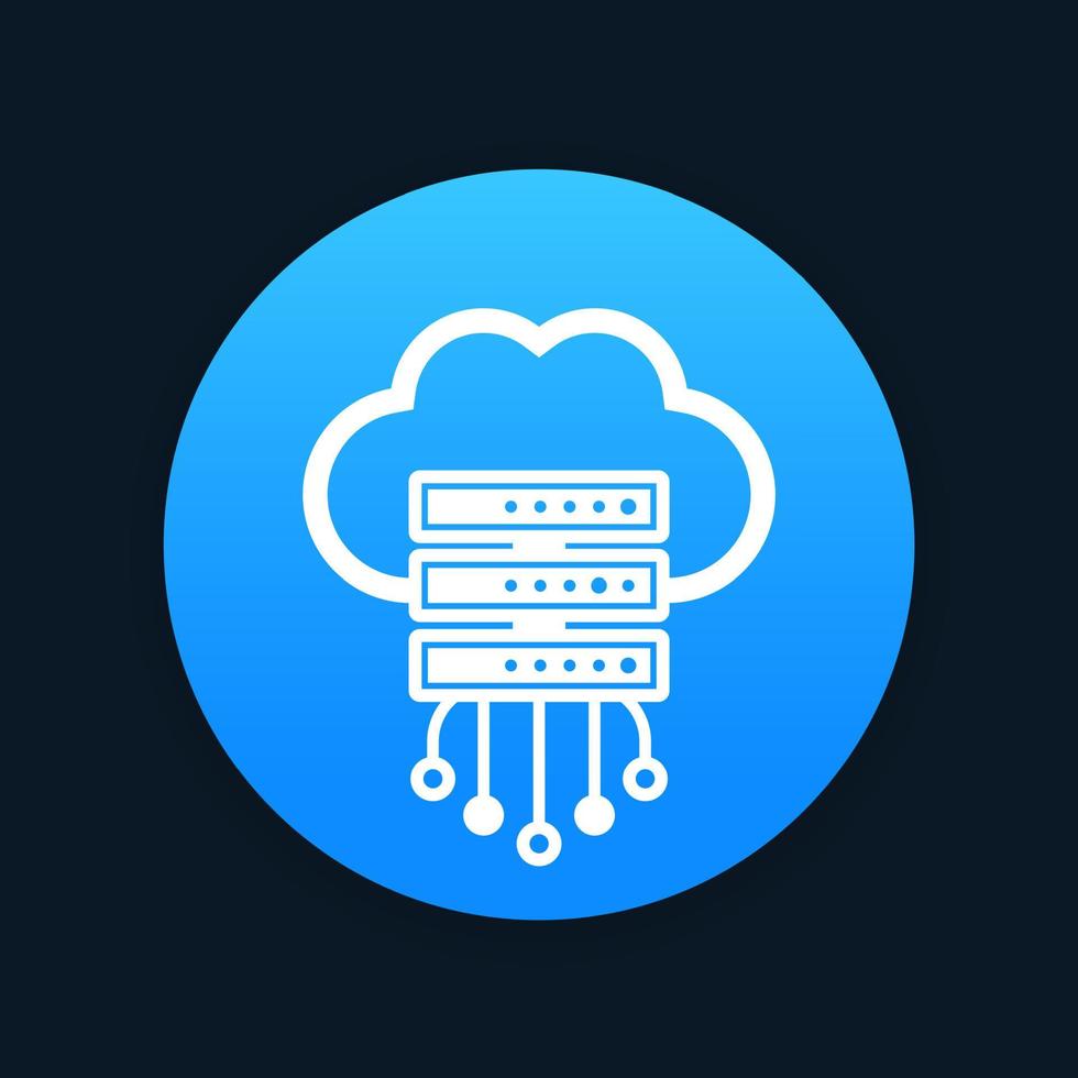 server, hosting, cloud service icon vector