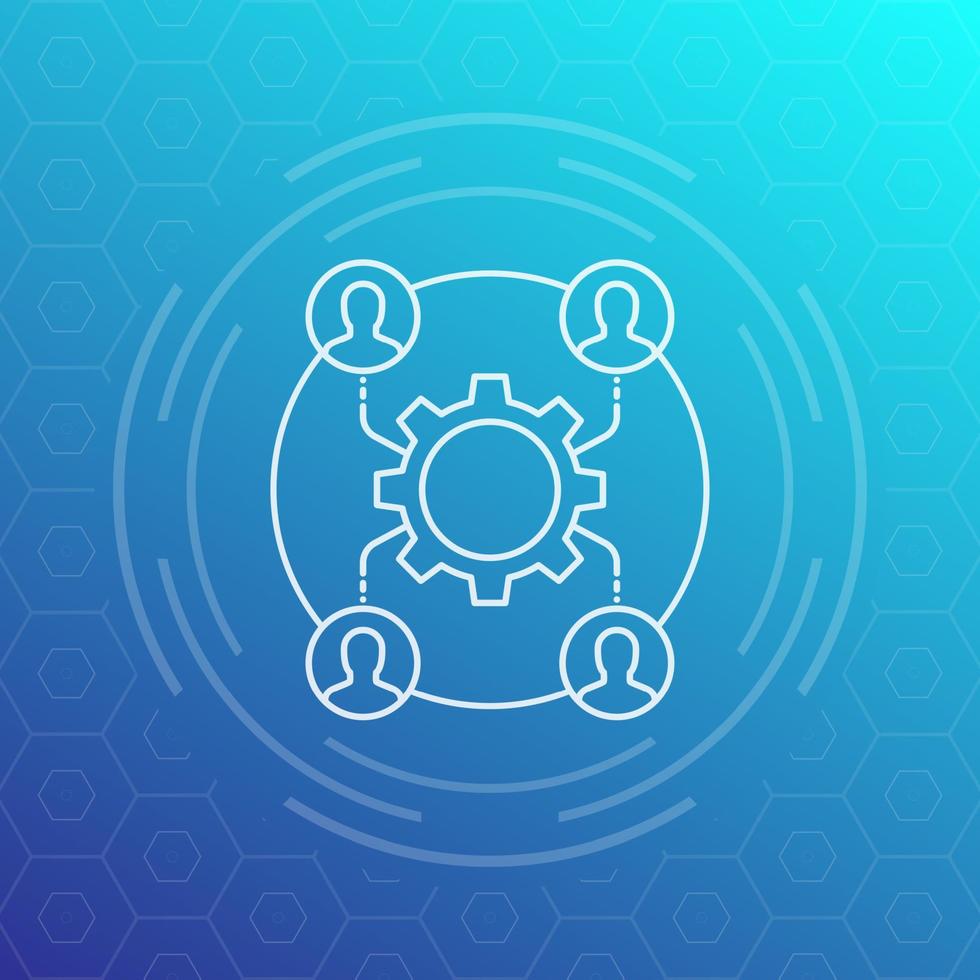 outsourcing icon, linear style vector