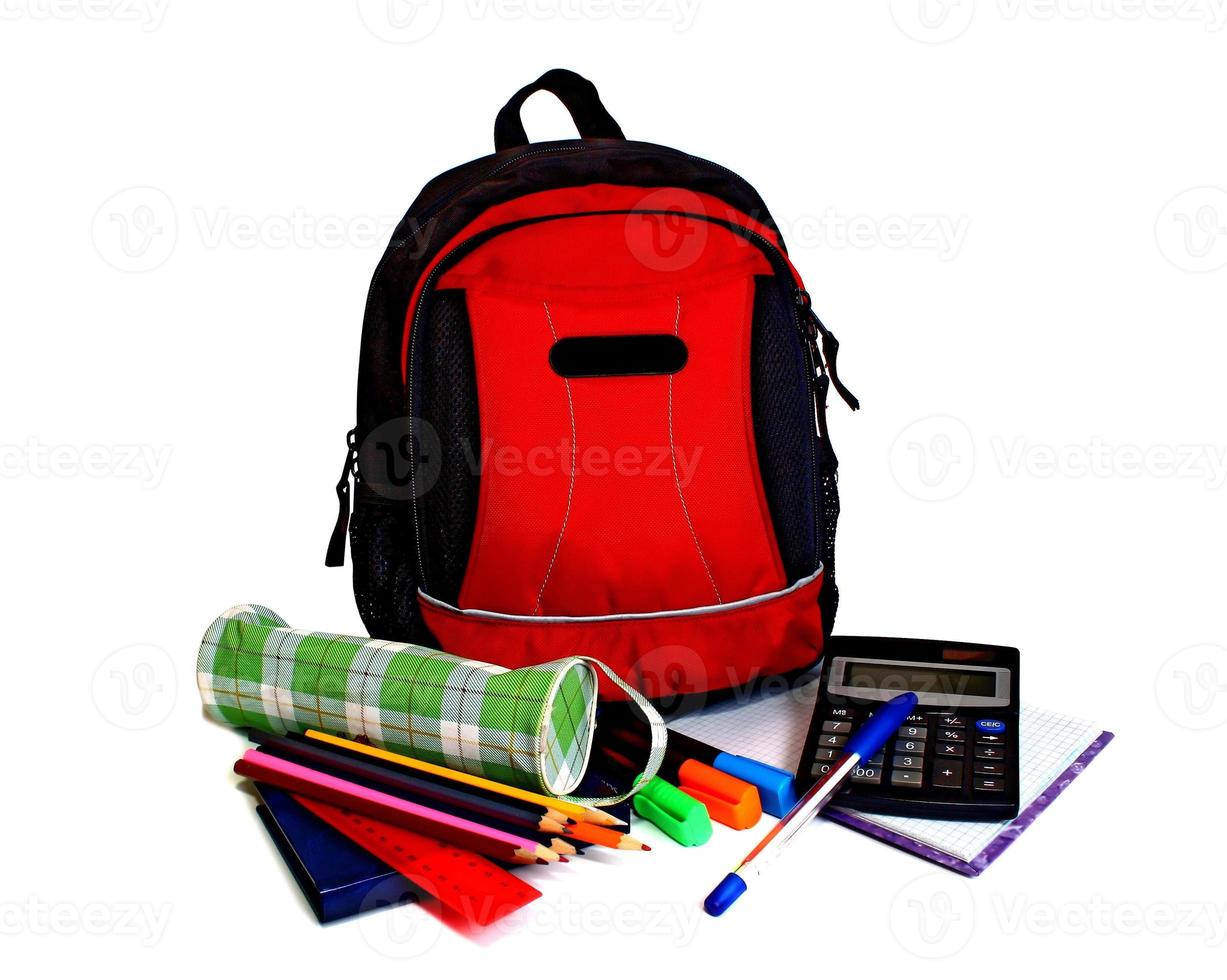 red school backpack photo