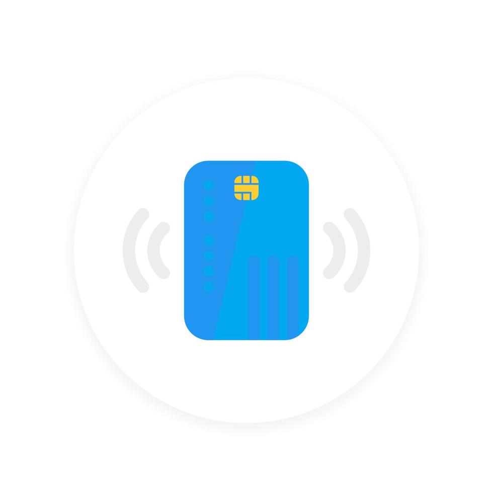 Contactless credit card icon vector