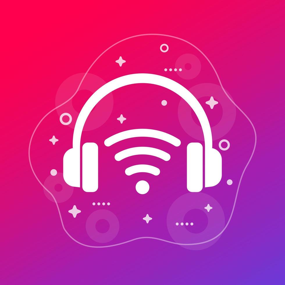 wireless headset or headphones vector icon