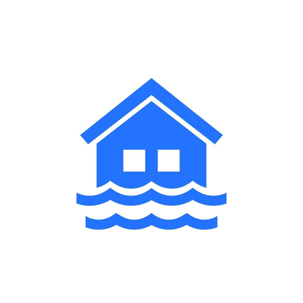 Flood icon with a house vector