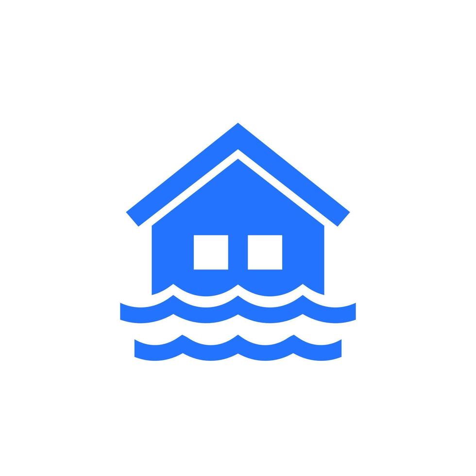 Flood icon with a house vector