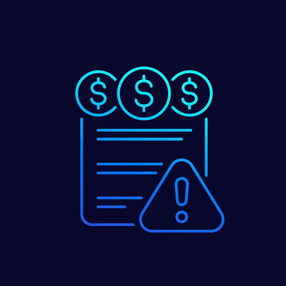 important payment line icon, vector