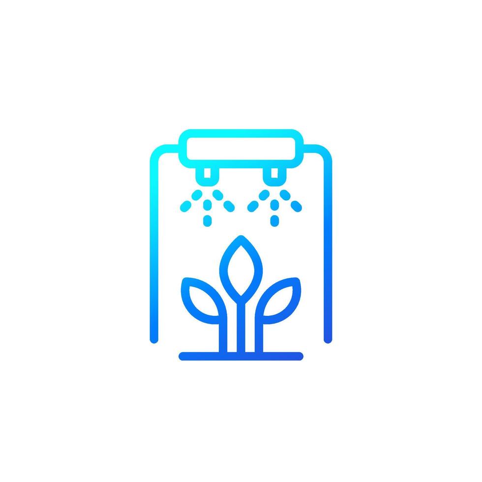 irrigation, watering crops line icon on white vector