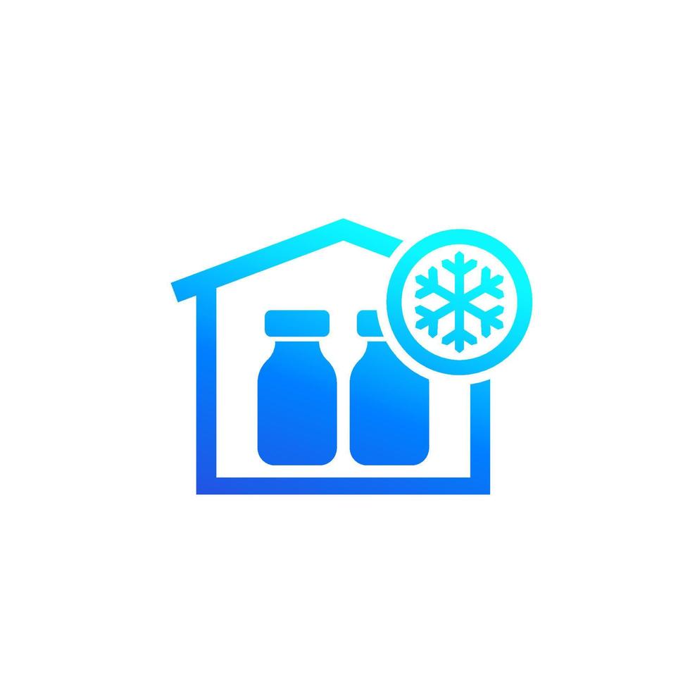 vaccine storage with a fridge icon on white vector