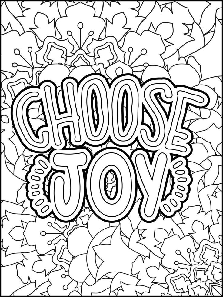 Motivational quotes coloring page. Inspirational quotes coloring page. Positive quotes coloring page. Good vibes. Motivational swear word. Motivational typography. vector