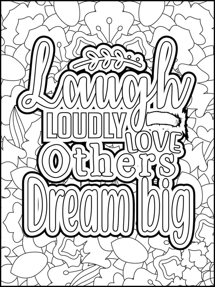 Motivational quotes coloring page. Inspirational quotes coloring page. Positive quotes coloring page. Good vibes. Motivational swear word. Motivational typography. vector