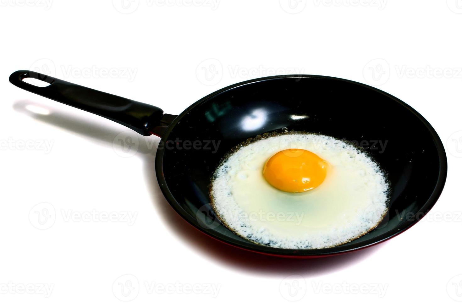 prepared egg on a frying pan photo