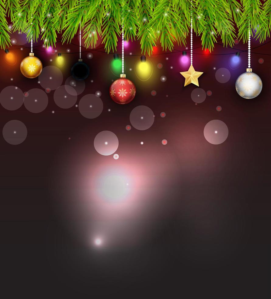 Christmas ball and Christmas tree. Vector