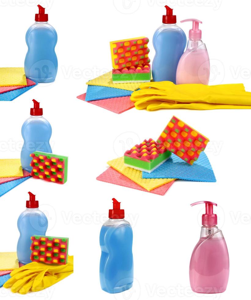 objects for washing and cleaning up on a kitchen photo