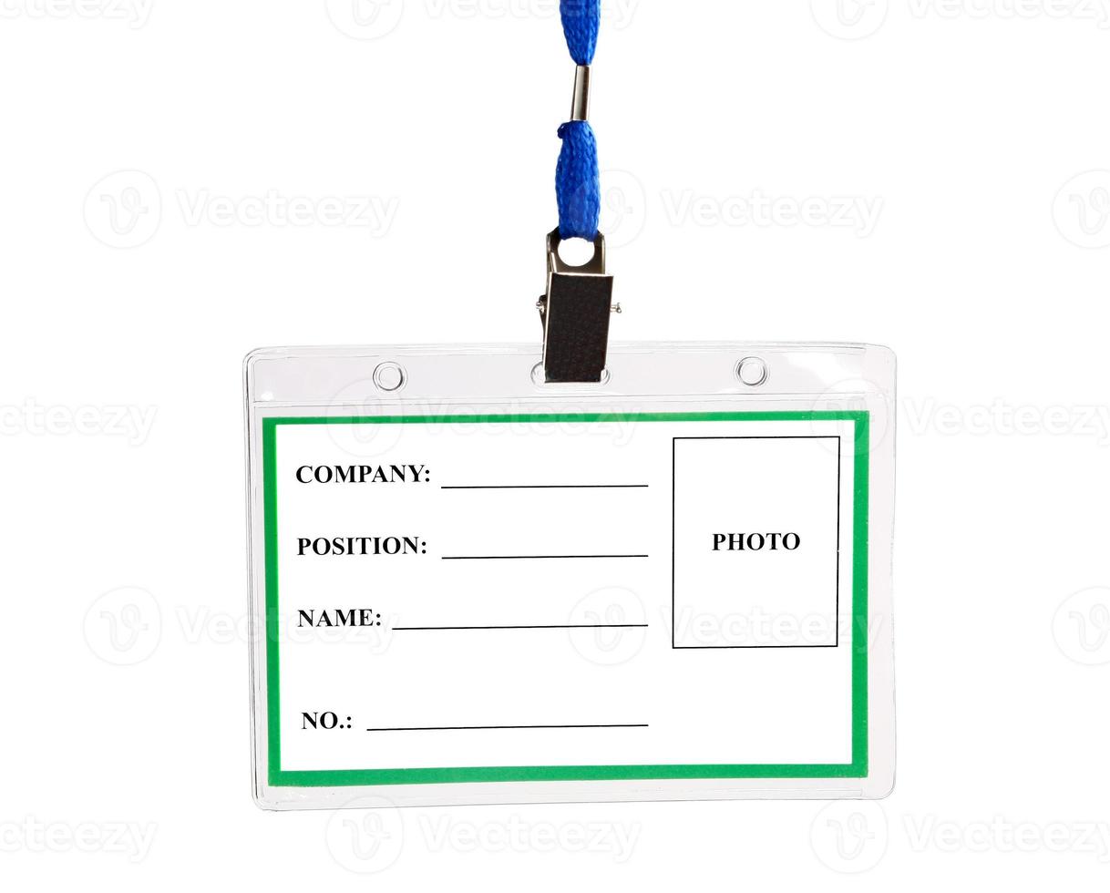 tarjeta de identificación vacía foto