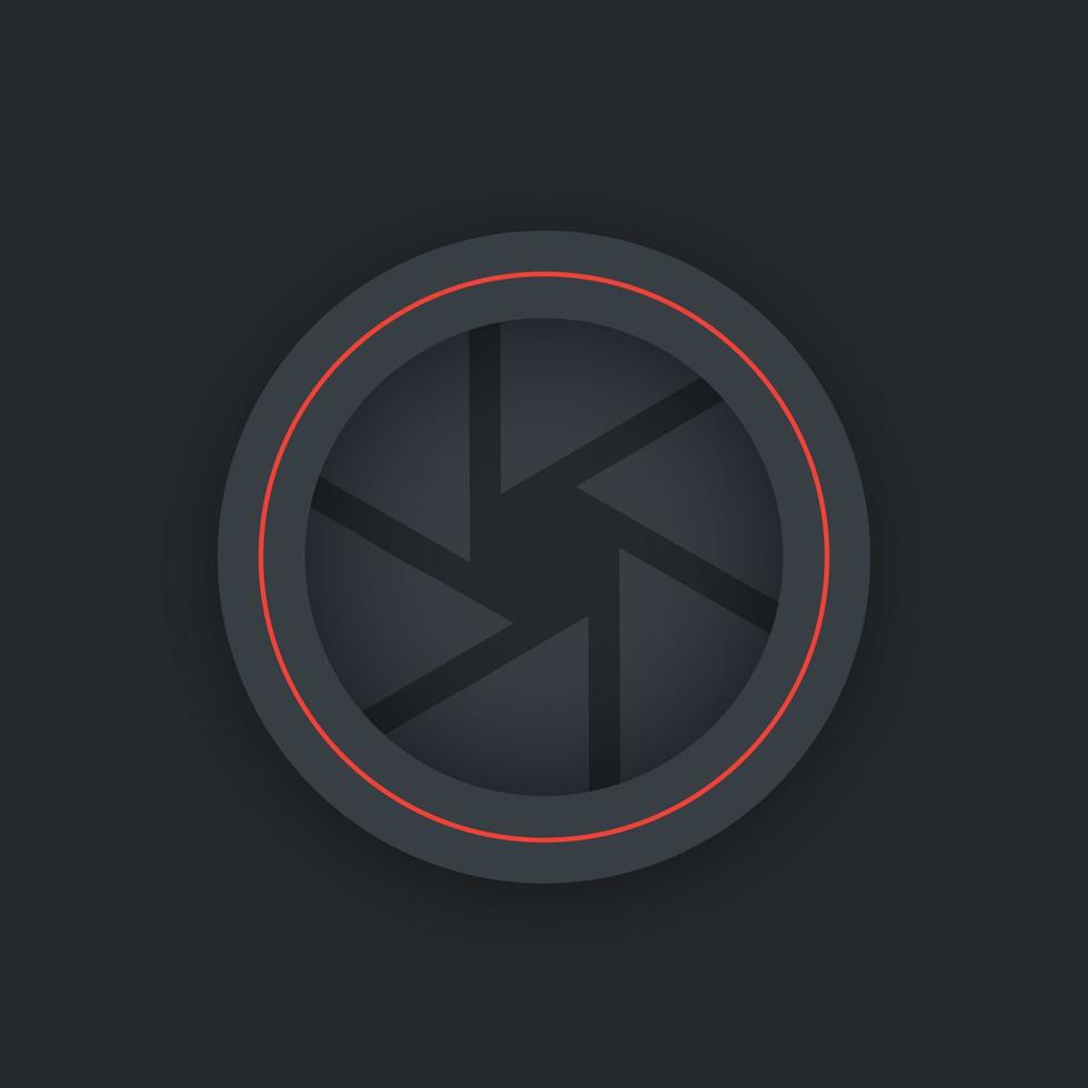 Aperture vector icon, dark version