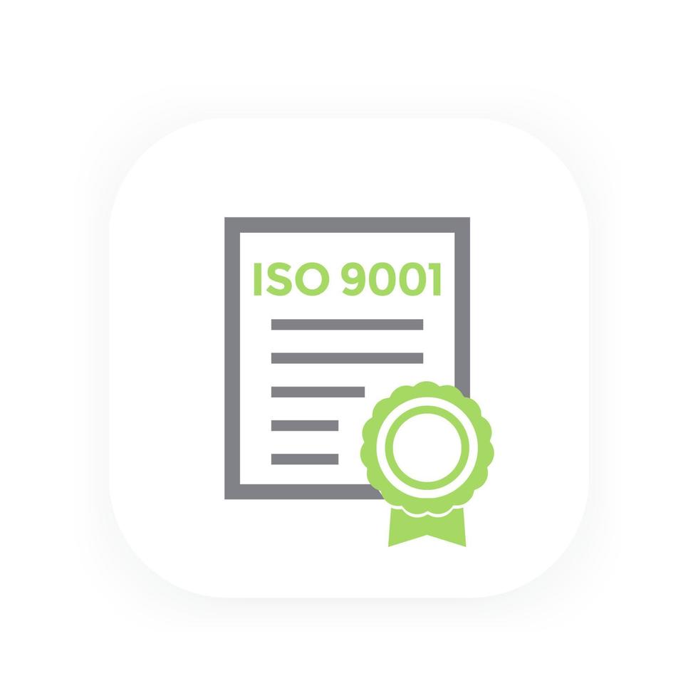 certificado iso 9001, ilustración vectorial vector