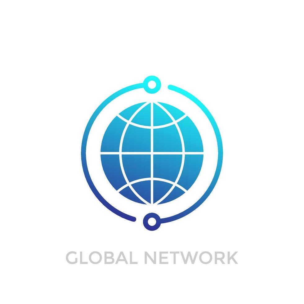 global network icon isolated on white vector