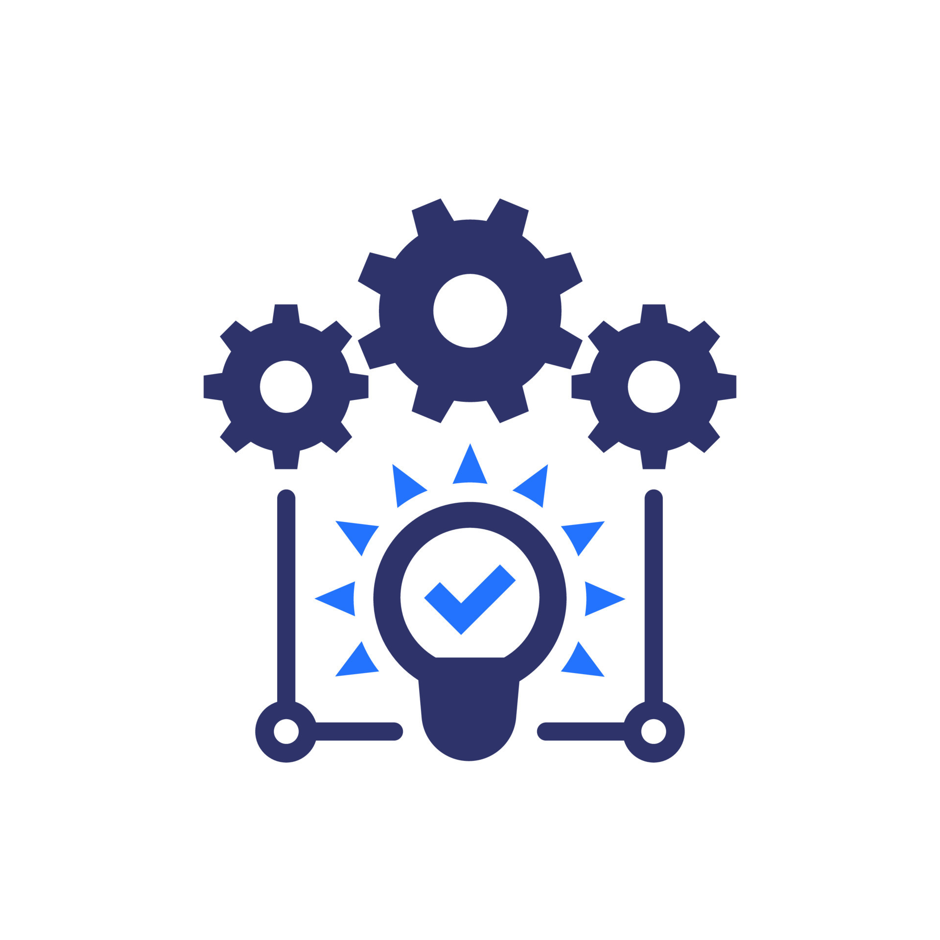 idea execution icon with gears 7280385 Vector Art at Vecteezy