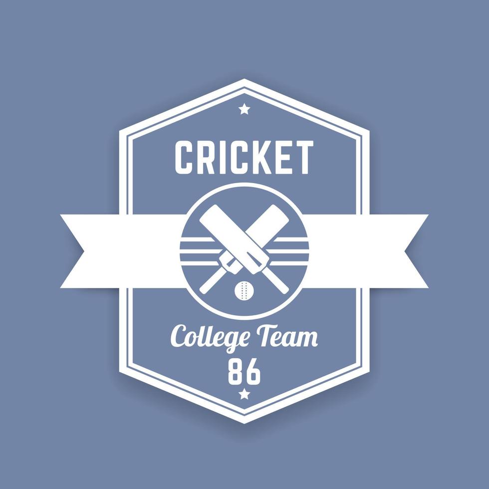 logotipo vintage del equipo de cricket, signo, emblema de cricket, ilustración vectorial vector
