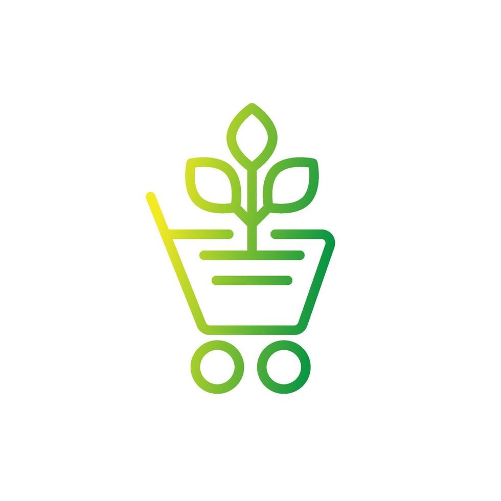 organic shop line icon on white vector