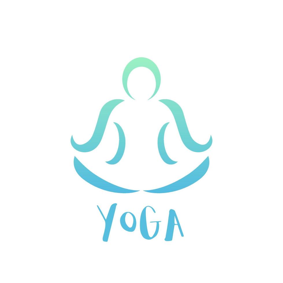 yoga class logo element on white, man in lotus position vector