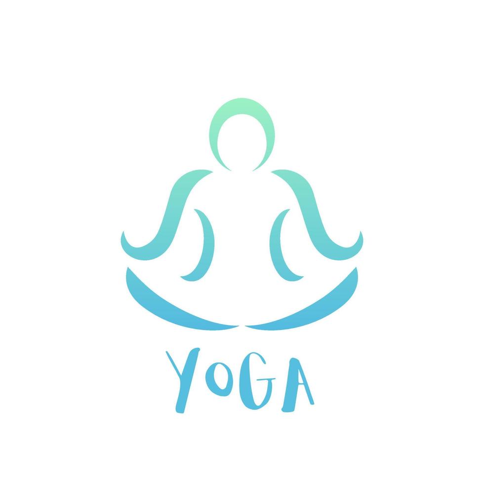 yoga class logo element on white, man in lotus position vector