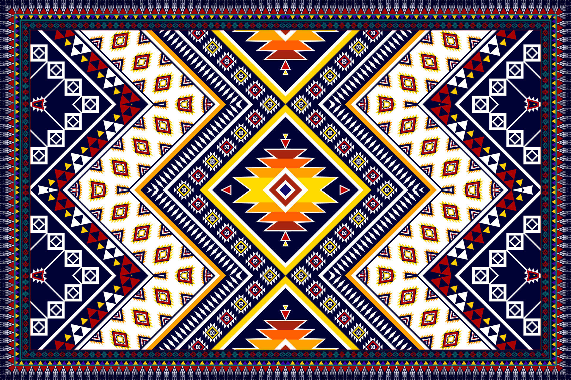 Abstract geometric ethnic pattern design. Aztec fabric carpet mandala ...