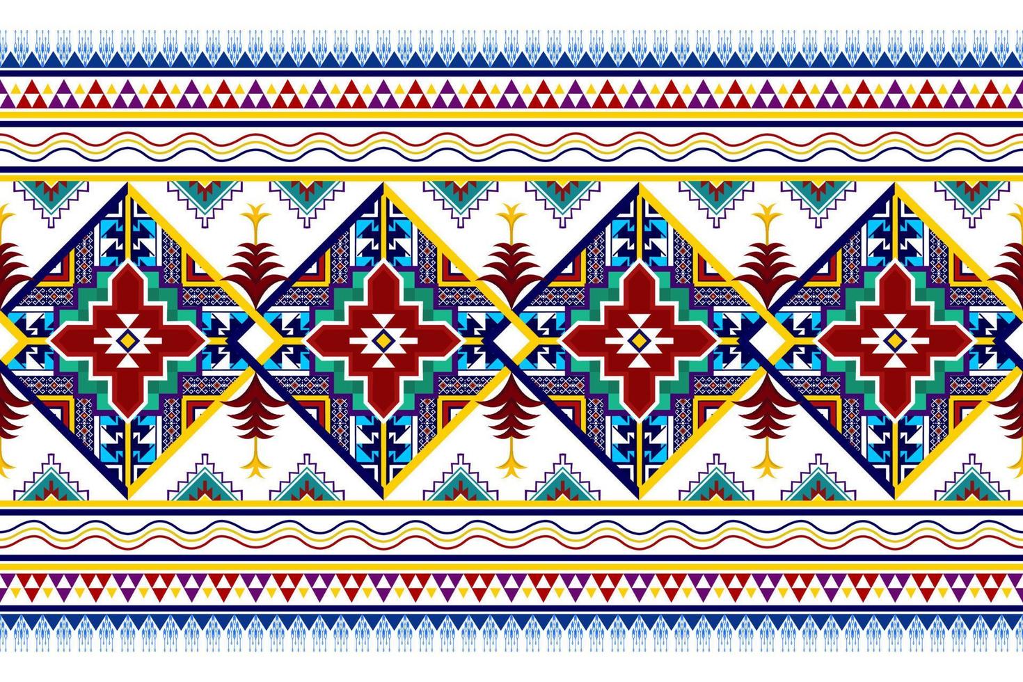 Ikat abstract geometric embroidery ethnic pattern design. Aztec fabric carpet mandala ornament chevron textile decoration wallpaper. Tribal boho native ethnic turkey traditional vector background